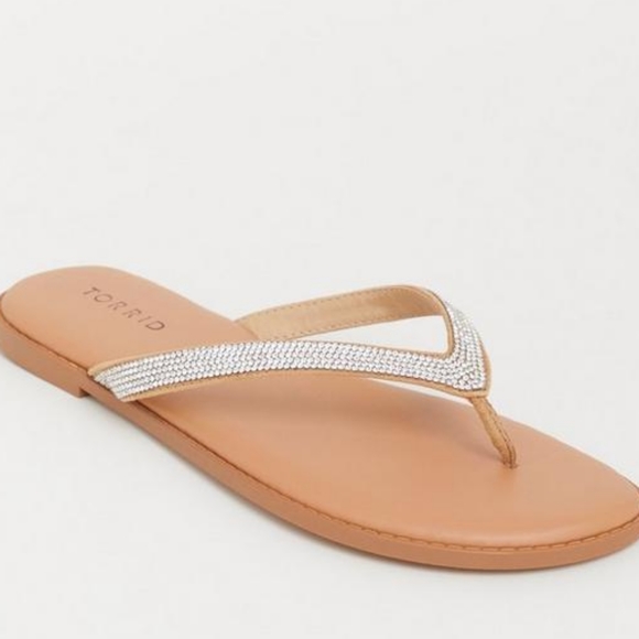 ๐ฃTORRID Clear Rhinestone Sunnie Flip Flops Reasonal Priced - Picture 3 of 15